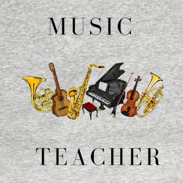 Music Teacher Instrument piano violin trumpet guitar by Musician Gifts